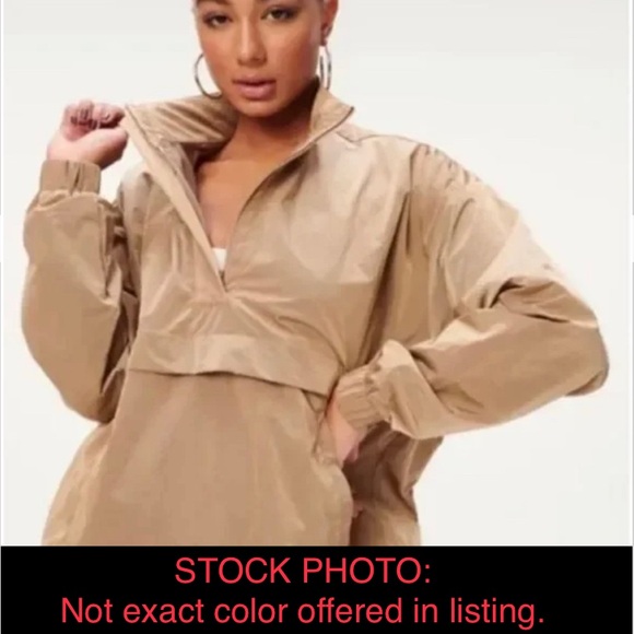 Good American SHINE Anorak Jacket CHAI COLOR SIZE 1/2 - Picture 4 of 4